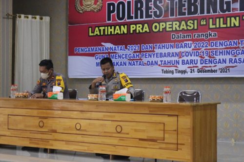 Kapolres Tebing Tinggi AKBP Mochamad Kunto Wibisono, S.H.,S.IK.,M.SI Memimpin Pelaksanaan LAT PRA OPS LILIN TOBA-2021